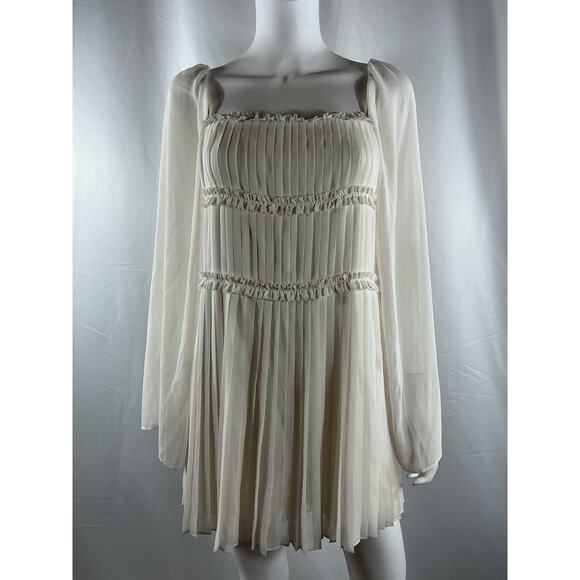 Alexis 'Zori' Cream Polyester Mini Dress Size S - Picture 2 of 4